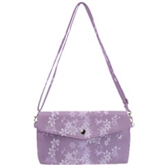 Lavender And White Flowers Removable Strap Clutch Bag