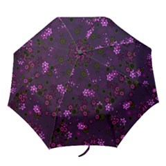 Purple Flowers Folding Umbrellas by SpinnyChairDesigns