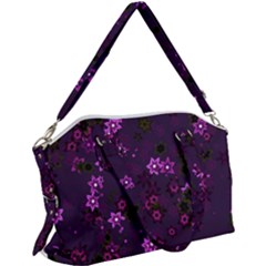 Purple Flowers Canvas Crossbody Bag by SpinnyChairDesigns