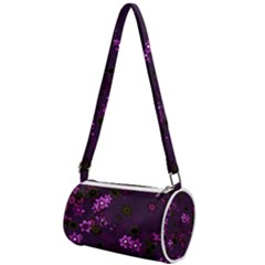 Purple Flowers Mini Cylinder Bag by SpinnyChairDesigns