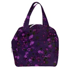 Purple Flowers Boxy Hand Bag by SpinnyChairDesigns