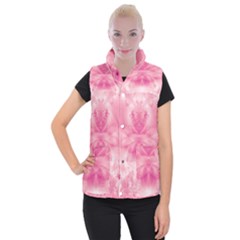 Pink Floral Pattern Women s Button Up Vest by SpinnyChairDesigns