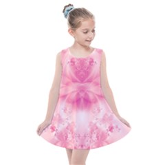 Pink Floral Pattern Kids  Summer Dress by SpinnyChairDesigns