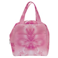 Pink Floral Pattern Boxy Hand Bag by SpinnyChairDesigns