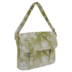 Olive Green With White Flowers Buckle Messenger Bag