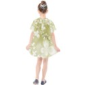 Olive Green With White Flowers Kids  Smock Dress View2