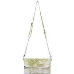 Olive Green With White Flowers Mini Crossbody Handbag by SpinnyChairDesigns