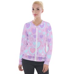 Unicorn Hearts Velour Zip Up Jacket