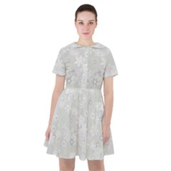 Ash Grey Floral Pattern Sailor Dress by SpinnyChairDesigns