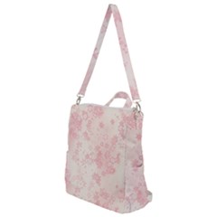 Baby Pink Floral Print Crossbody Backpack by SpinnyChairDesigns