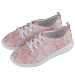 Baby Pink Floral Print Women s Lightweight Sports Shoes by SpinnyChairDesigns