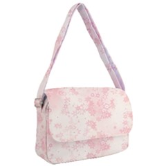 Baby Pink Floral Print Courier Bag by SpinnyChairDesigns