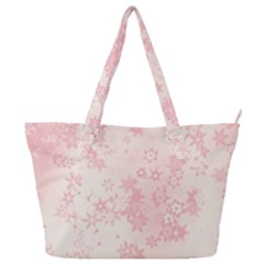 Baby Pink Floral Print Full Print Shoulder Bag by SpinnyChairDesigns
