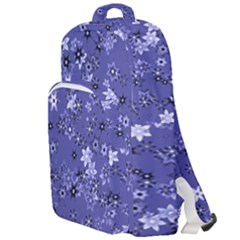 Slate Blue With White Flowers Double Compartment Backpack by SpinnyChairDesigns