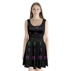 Bubble In Blavk Background Split Back Mini Dress 