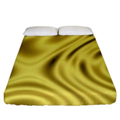 Golden Wave  Fitted Sheet (california King Size) by Sabelacarlos