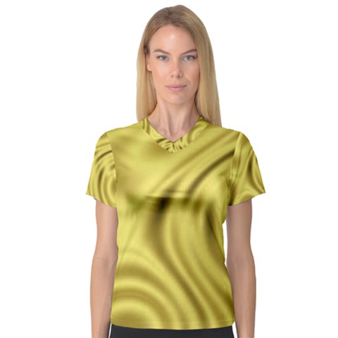 Golden Wave  V-neck Sport Mesh Tee by Sabelacarlos