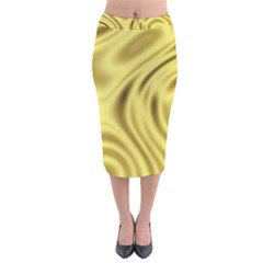 Golden Wave  Velvet Midi Pencil Skirt by Sabelacarlos