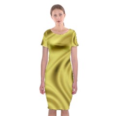 Golden Wave Classic Short Sleeve Midi Dress by Sabelacarlos