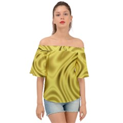 Golden Wave Off Shoulder Short Sleeve Top by Sabelacarlos