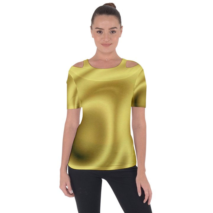 Golden Wave 2 Shoulder Cut Out Short Sleeve Top