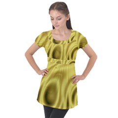 Golden Wave 2 Puff Sleeve Tunic Top by Sabelacarlos