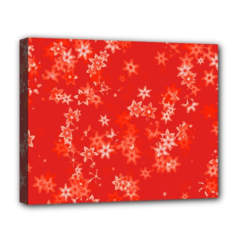 Red And White Flowers Deluxe Canvas 20  X 16  (stretched) by SpinnyChairDesigns