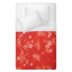 Red And White Flowers Duvet Cover (single Size) by SpinnyChairDesigns