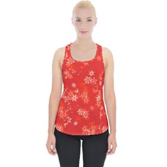 Red And White Flowers Piece Up Tank Top by SpinnyChairDesigns