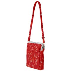 Red And White Flowers Multi Function Travel Bag by SpinnyChairDesigns