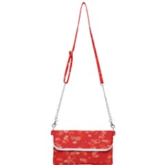 Red And White Flowers Mini Crossbody Handbag by SpinnyChairDesigns