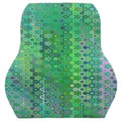 Boho Green Floral Print Car Seat Back Cushion  by SpinnyChairDesigns