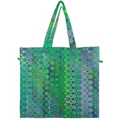 Boho Green Floral Print Canvas Travel Bag by SpinnyChairDesigns