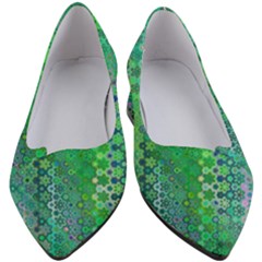 Boho Green Floral Print Women s Block Heels  by SpinnyChairDesigns