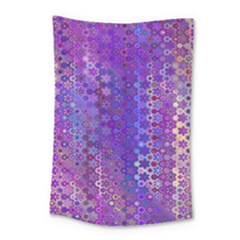 Boho Purple Floral Print Small Tapestry by SpinnyChairDesigns