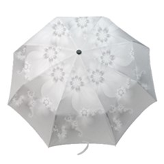 Wedding White Floral Print Folding Umbrellas by SpinnyChairDesigns