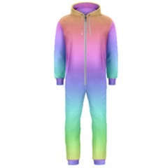 Pastel Rainbow Ombre Gradient Hooded Jumpsuit (men)  by SpinnyChairDesigns