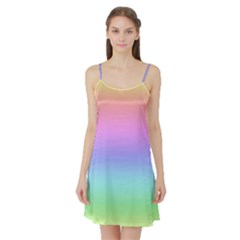 Pastel Rainbow Ombre Gradient Satin Night Slip by SpinnyChairDesigns