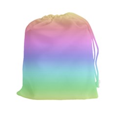 Pastel Rainbow Ombre Gradient Drawstring Pouch (2xl) by SpinnyChairDesigns