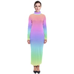 Pastel Rainbow Ombre Gradient Turtleneck Maxi Dress by SpinnyChairDesigns