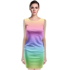 Pastel Rainbow Ombre Gradient Classic Sleeveless Midi Dress by SpinnyChairDesigns