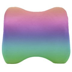 Pastel Rainbow Ombre Gradient Velour Head Support Cushion by SpinnyChairDesigns