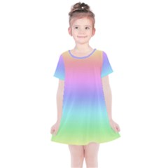 Pastel Rainbow Ombre Gradient Kids  Simple Cotton Dress by SpinnyChairDesigns