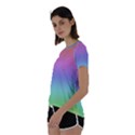 Pastel Rainbow Ombre Gradient Short Sleeve Foldover Tee View2