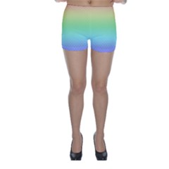 Pastel Rainbow Diamond Pattern Skinny Shorts by SpinnyChairDesigns