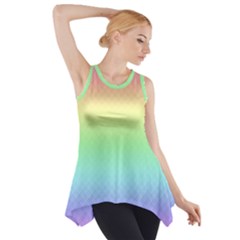 Pastel Rainbow Diamond Pattern Side Drop Tank Tunic by SpinnyChairDesigns