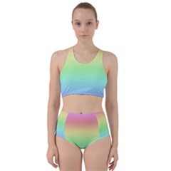 Pastel Rainbow Diamond Pattern Racer Back Bikini Set by SpinnyChairDesigns