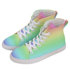 Pastel Rainbow Diamond Pattern Men s Hi-top Skate Sneakers by SpinnyChairDesigns