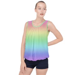 Pastel Rainbow Diamond Pattern Bubble Hem Chiffon Tank Top by SpinnyChairDesigns