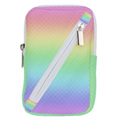 Pastel Rainbow Diamond Pattern Belt Pouch Bag (large) by SpinnyChairDesigns